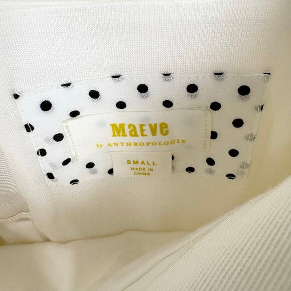 Anthropologie Maeve Womens Mod Mini Skirt Ivory Stretch Viscose Size Small - Picture 3 of 9